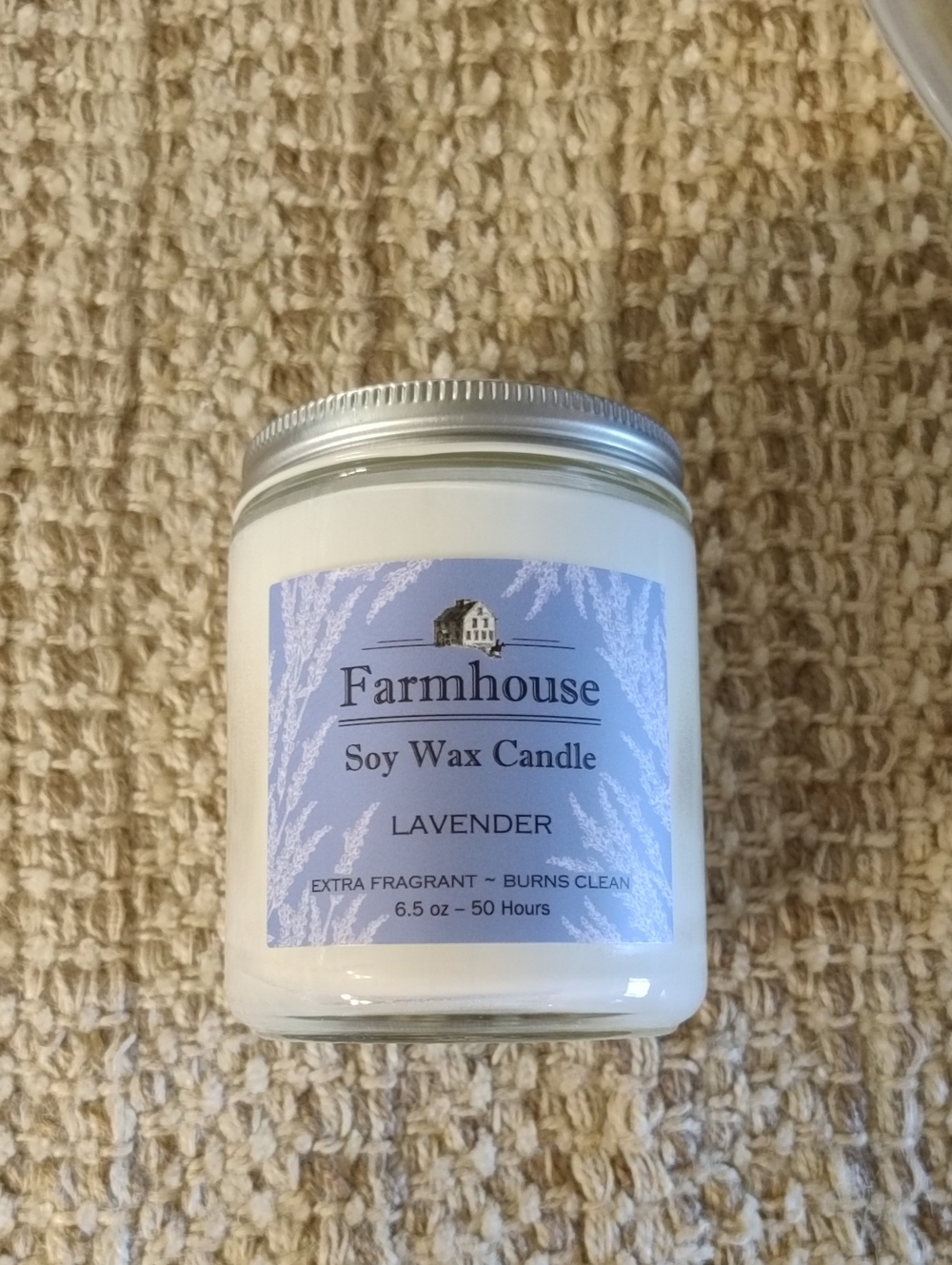 Lavender Soy Wax Candle - White